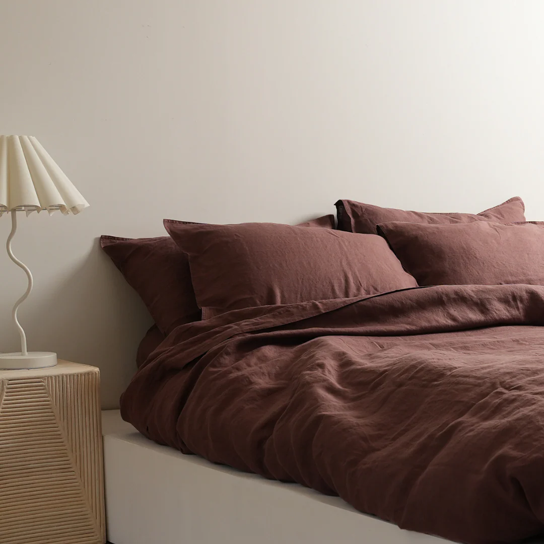 100% French Flax Linen Duvet Cover Set - Cocoa - Image 3