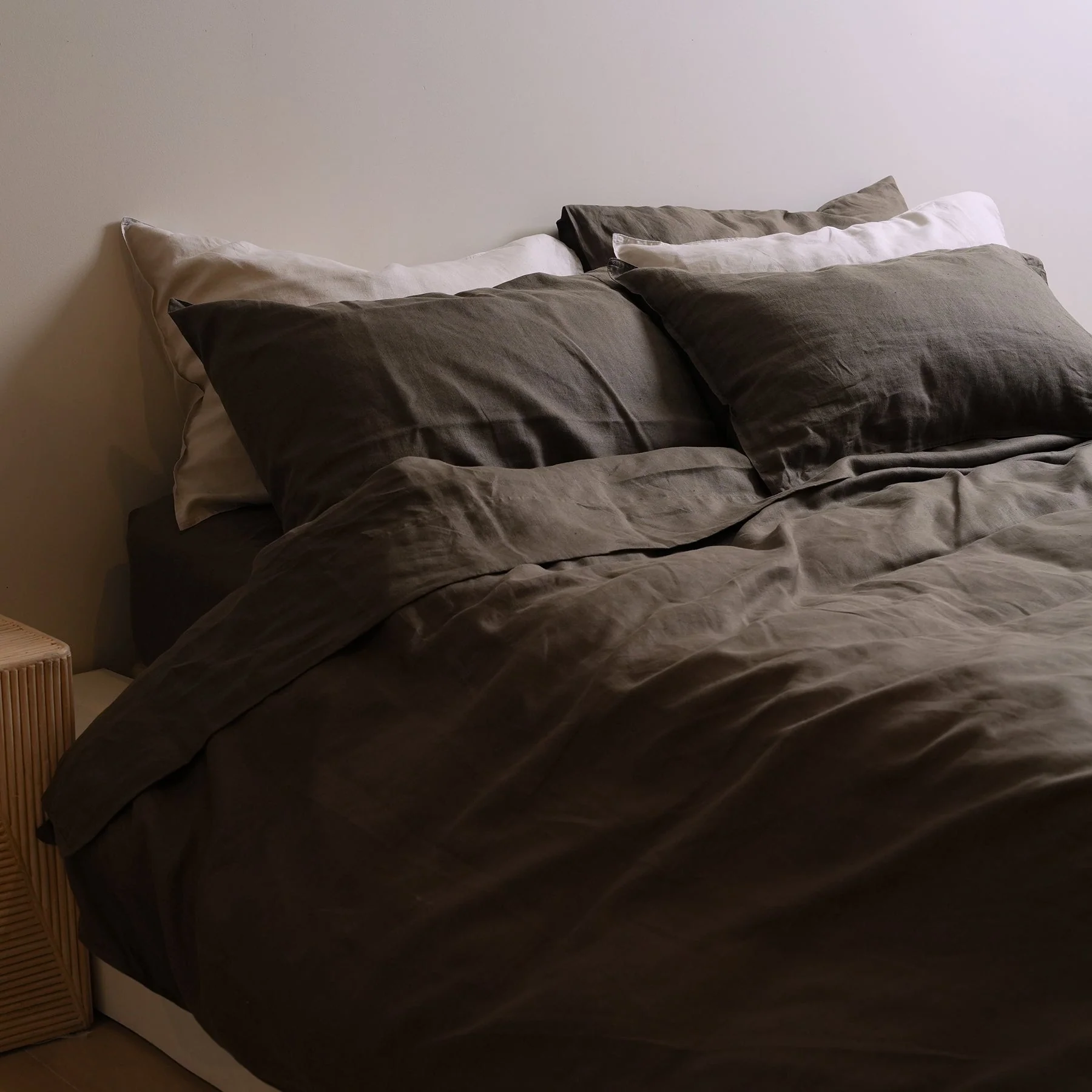 100% French Flax Linen Duvet Set- Deep Moss - Image 3