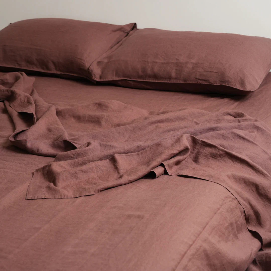 100% French Flax Linen Sheet set- Cocoa - Image 3
