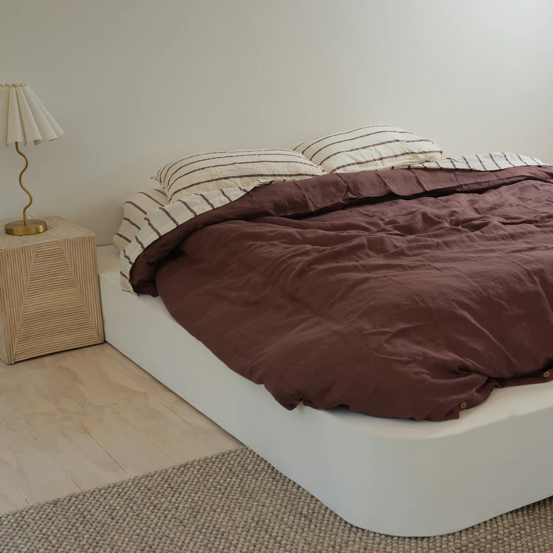 100% French Flax Linen Sheet set- Cocoa Stripe - Image 6