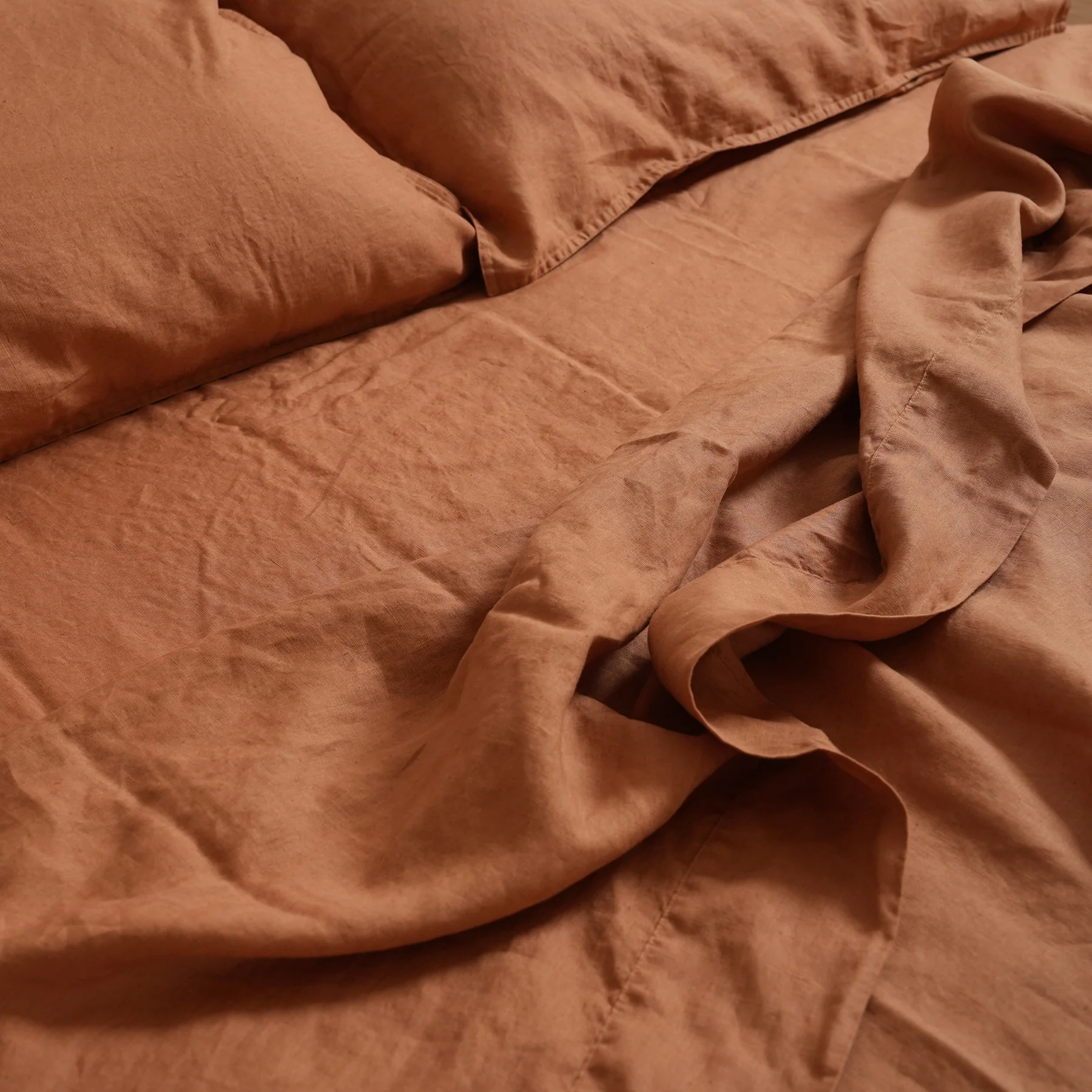 100% French Flax Linen Sheet set- Hazelnut - Image 3