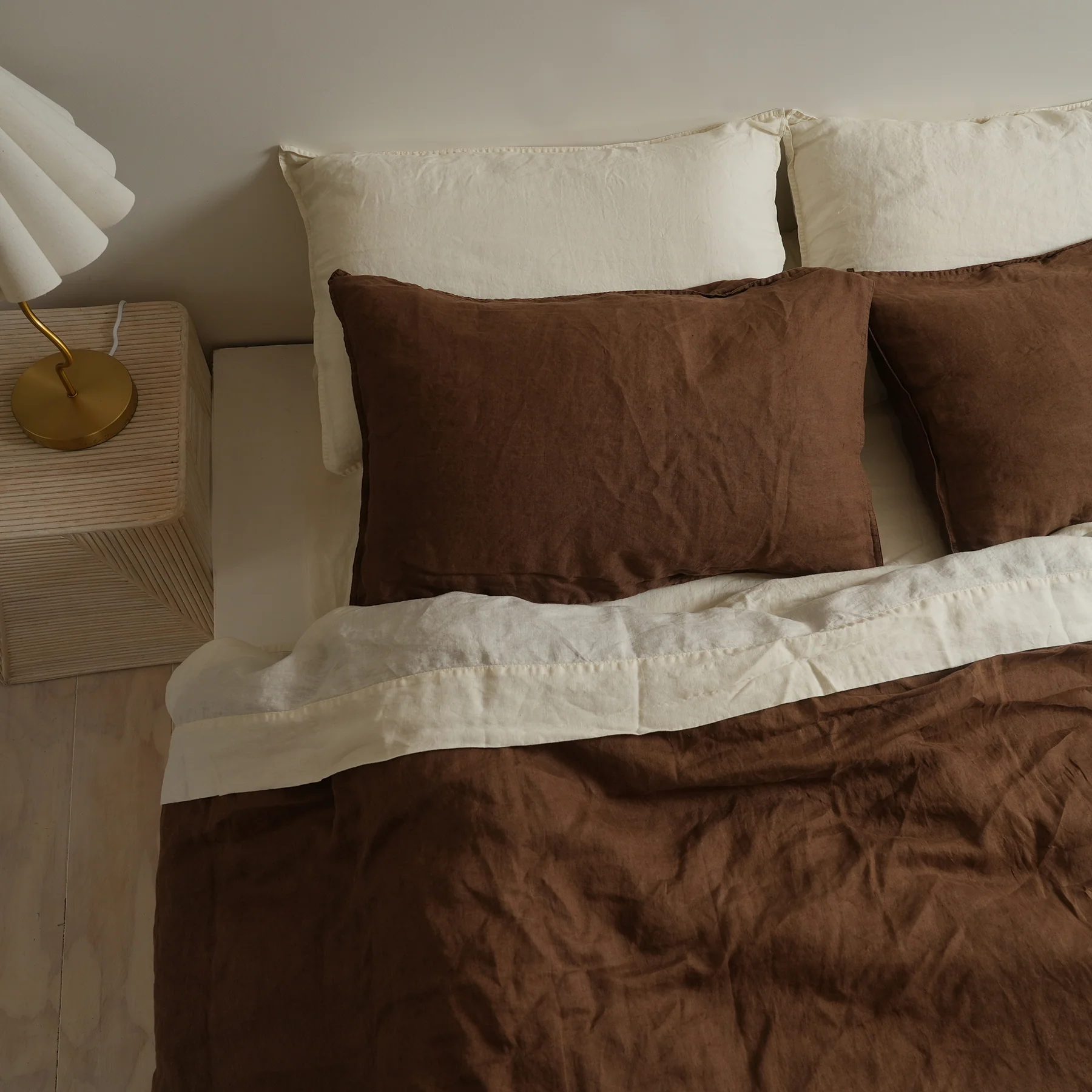 100% French Flax Linen Sheet set- Milk - Image 4
