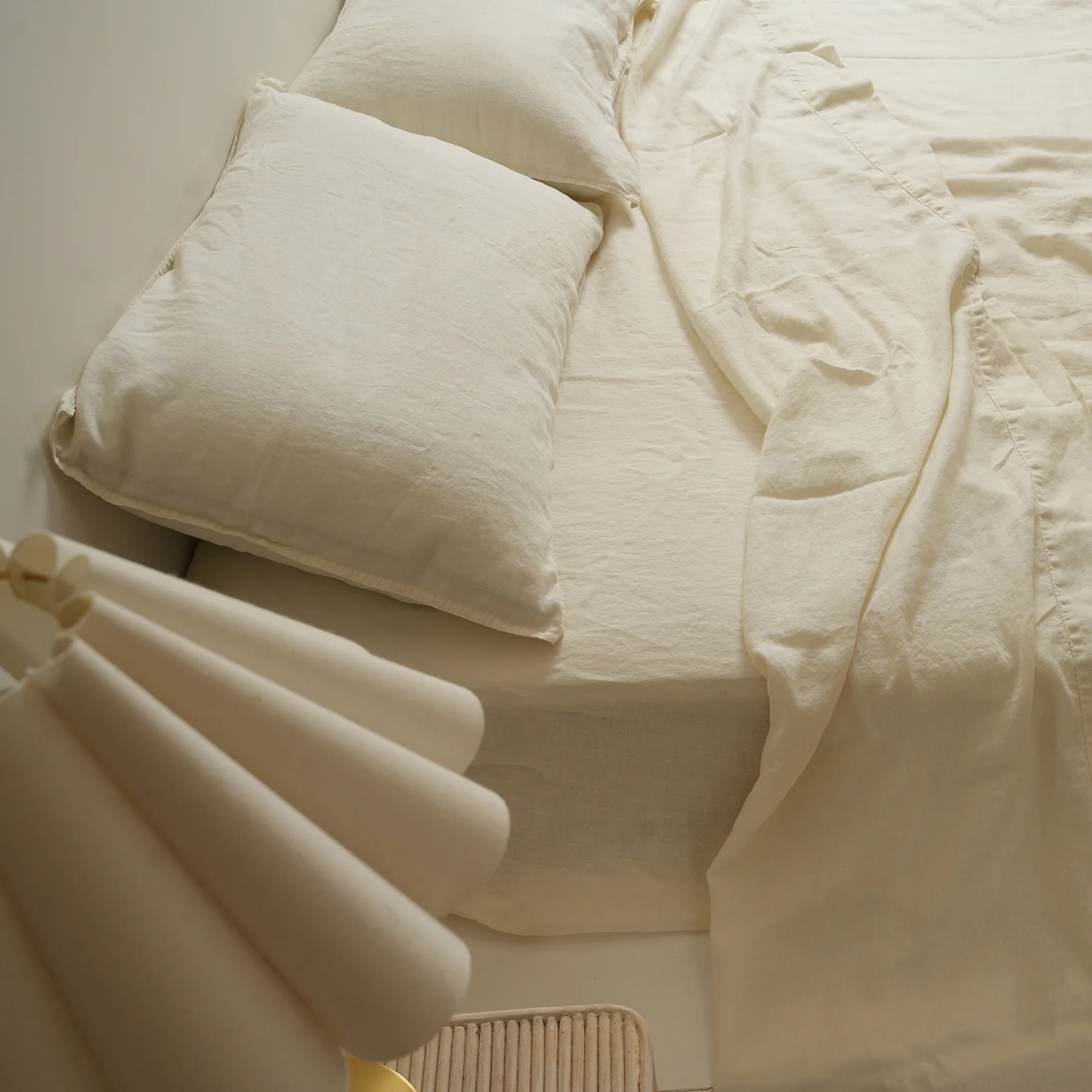 100% French Flax Linen Sheet set- Milk - Image 5