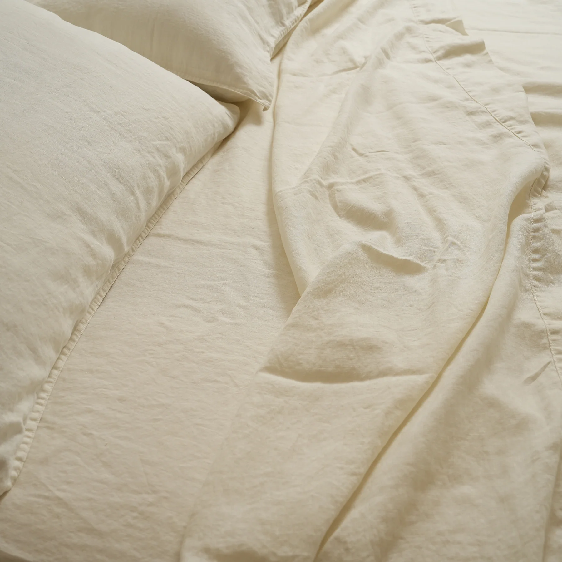 100% French Flax Linen Sheet set- Milk - Image 6