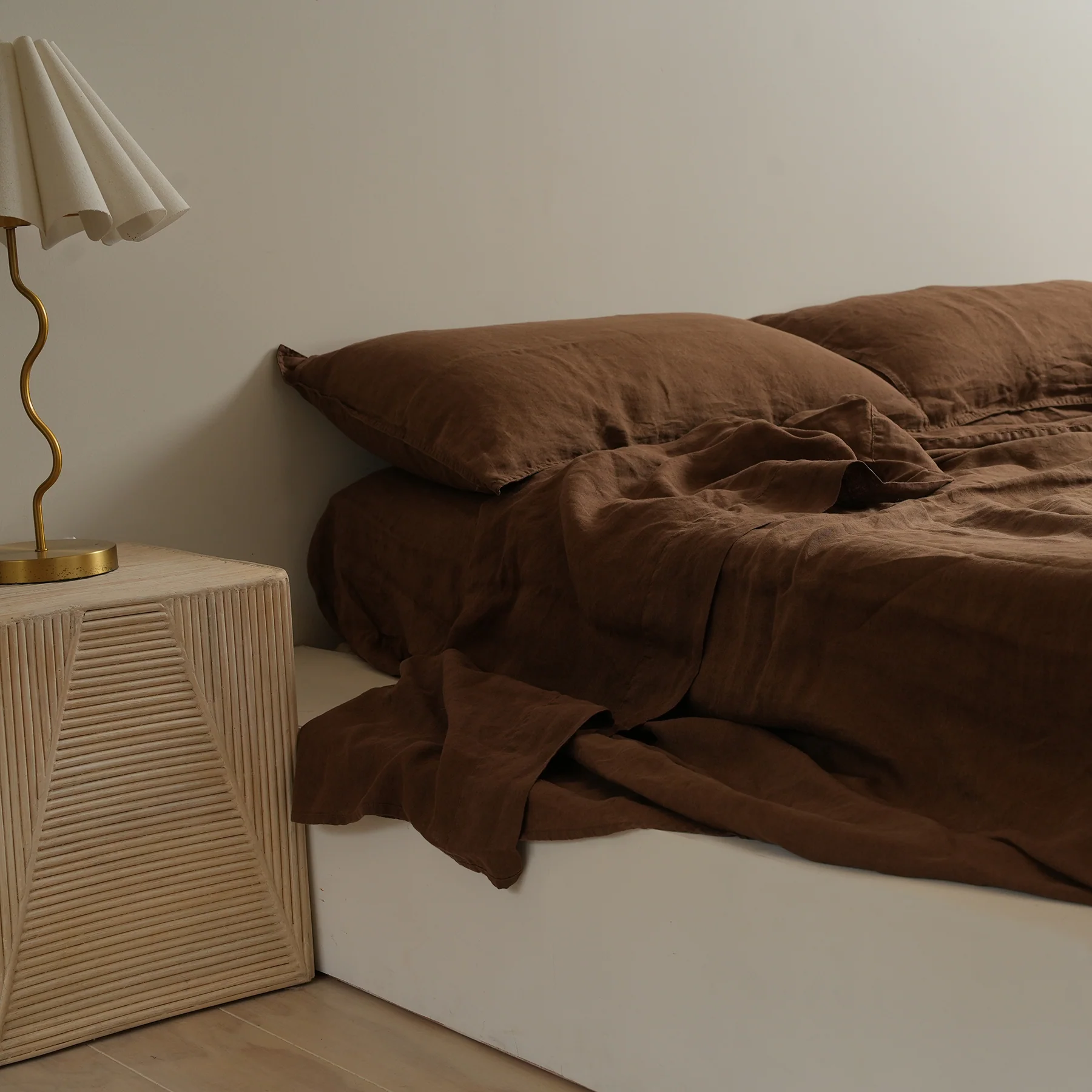 100% French Flax Linen Sheet set- Mocha - Image 2