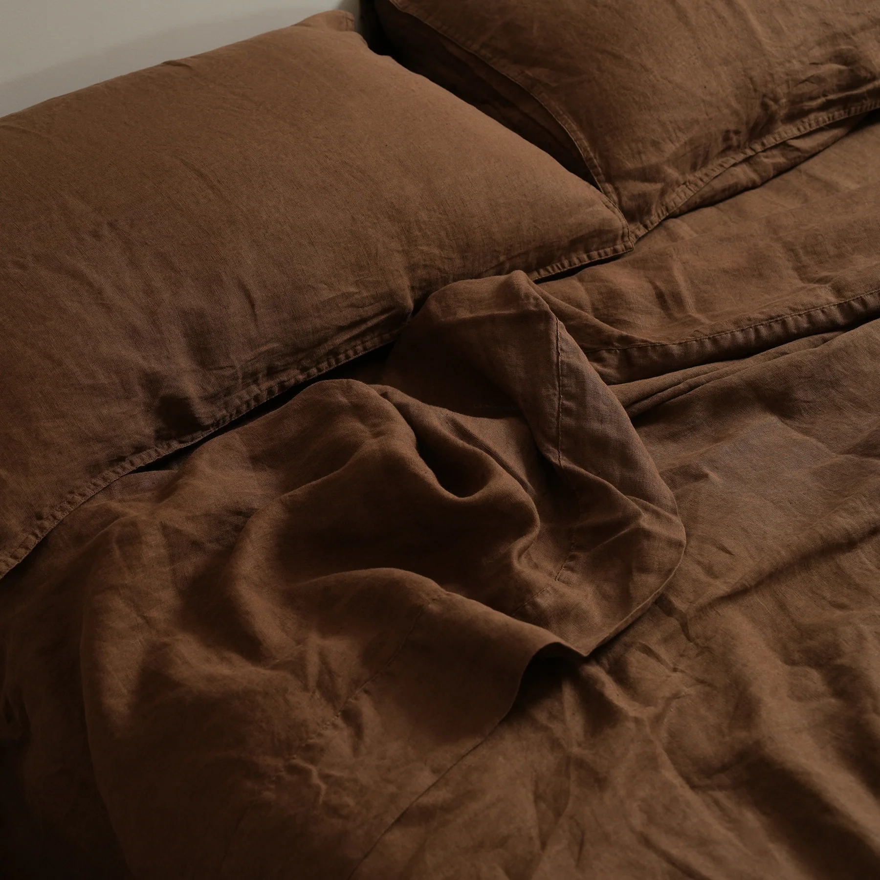 100% French Flax Linen Sheet set- Mocha - Image 3
