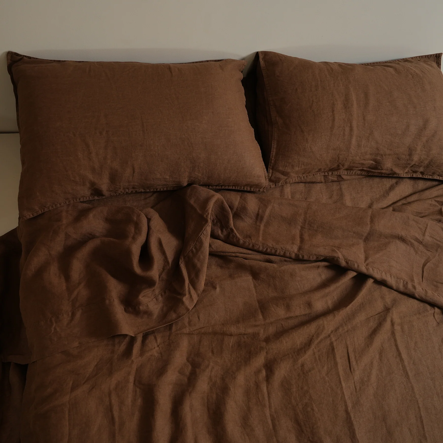 100% French Flax Linen Sheet set- Mocha - Image 4