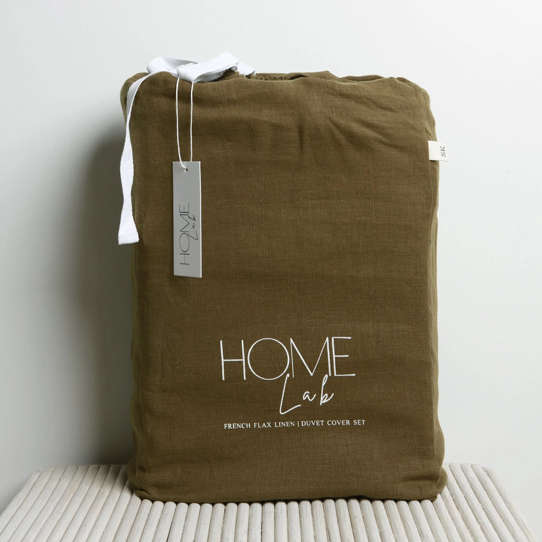 100% French Flax Linen Duvet Cover Set - Khaki - Image 4