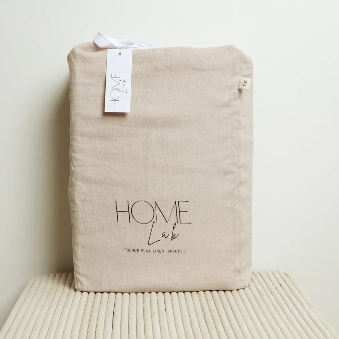 100% French Flax Linen Duvet Cover Set - Latte - Image 4
