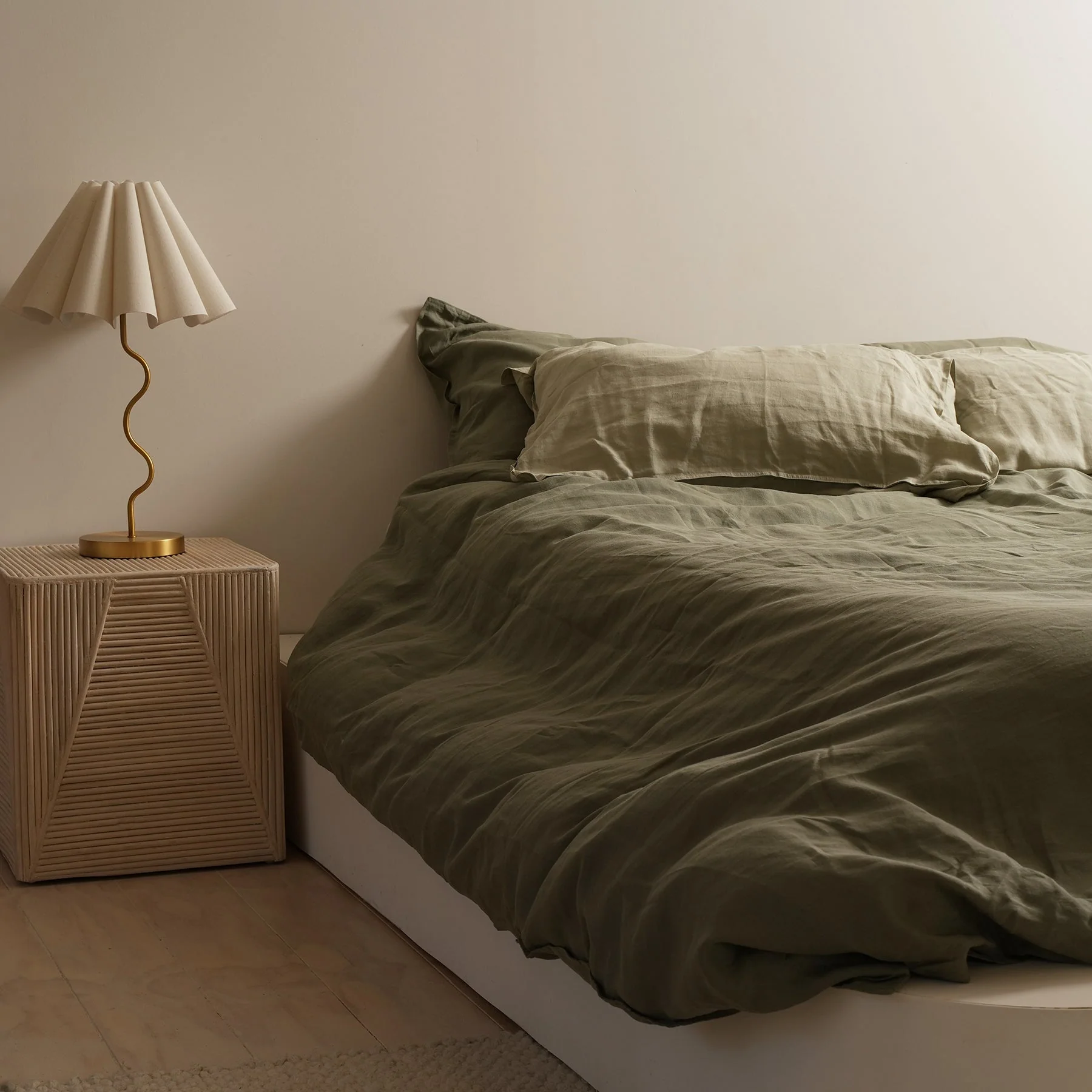 100% French Flax Linen Duvet Cover Set - Lichen - Image 3