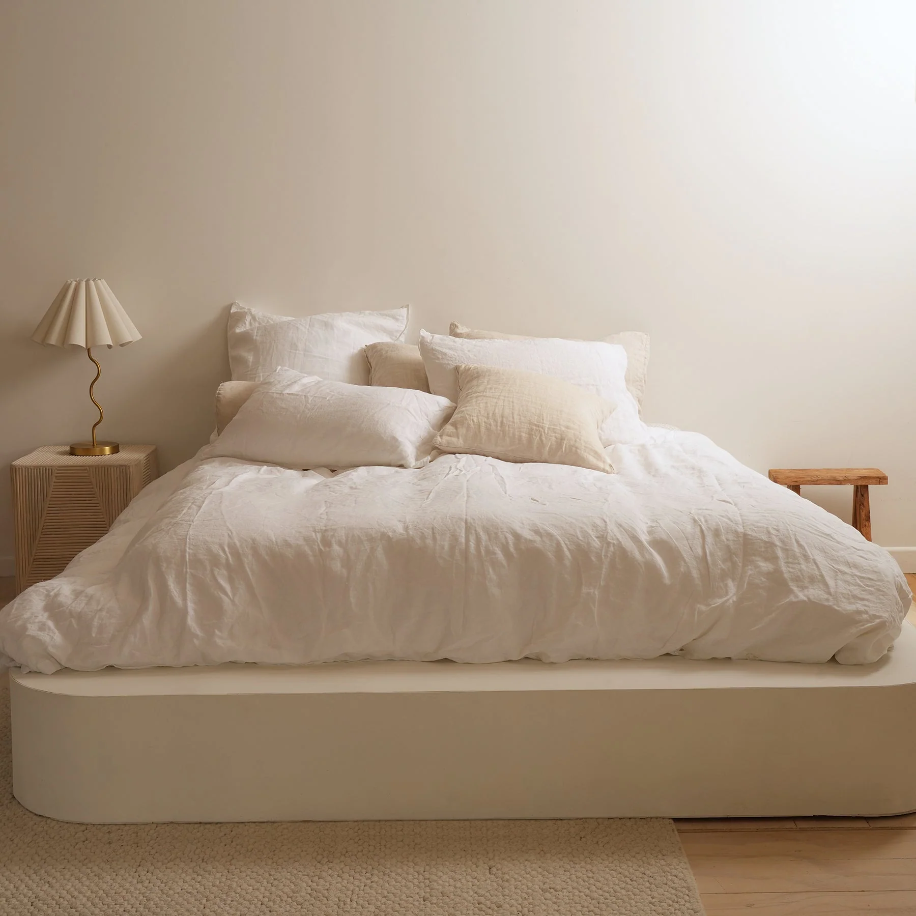 100% French Flax Linen Duvet Cover Set - White - Image 5