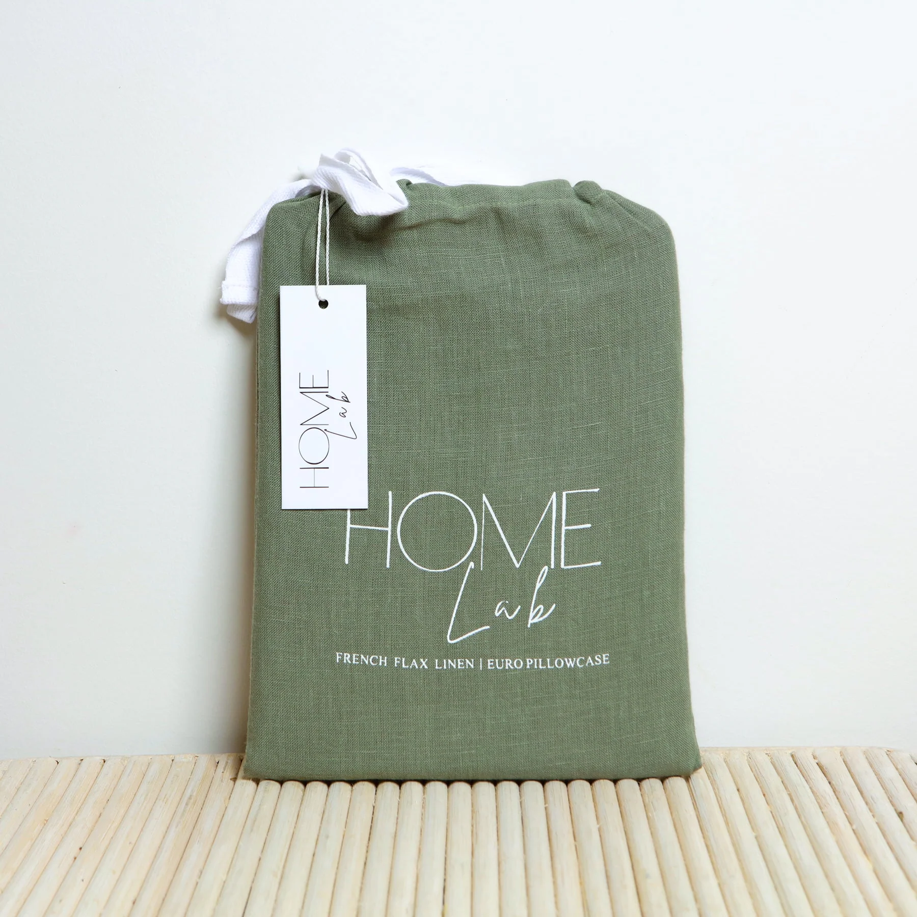100% French Flax Linen Euro Pillowcase- Lichen - Image 2