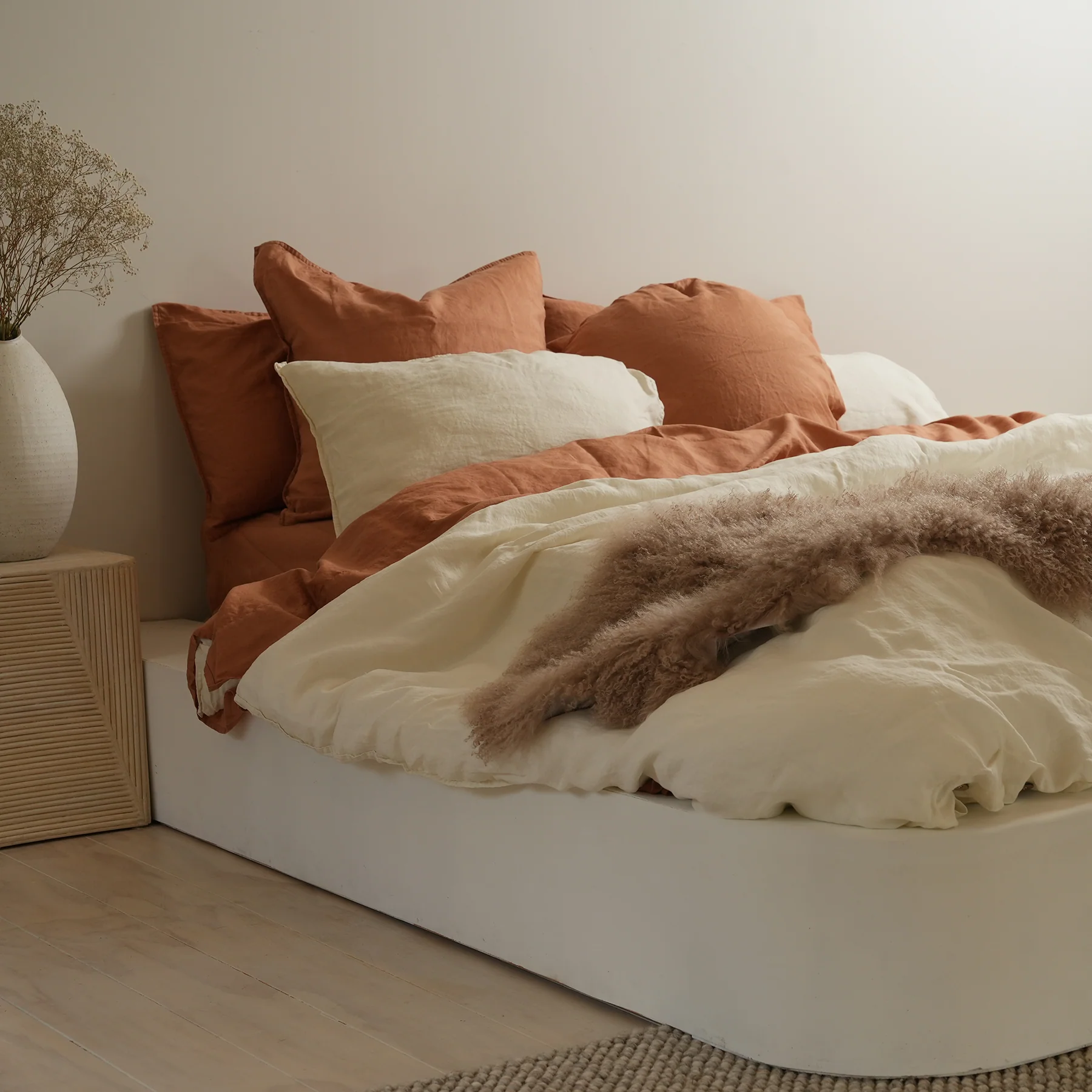 100% French Linen Euro pillowcase- Hazelnut - Image 2