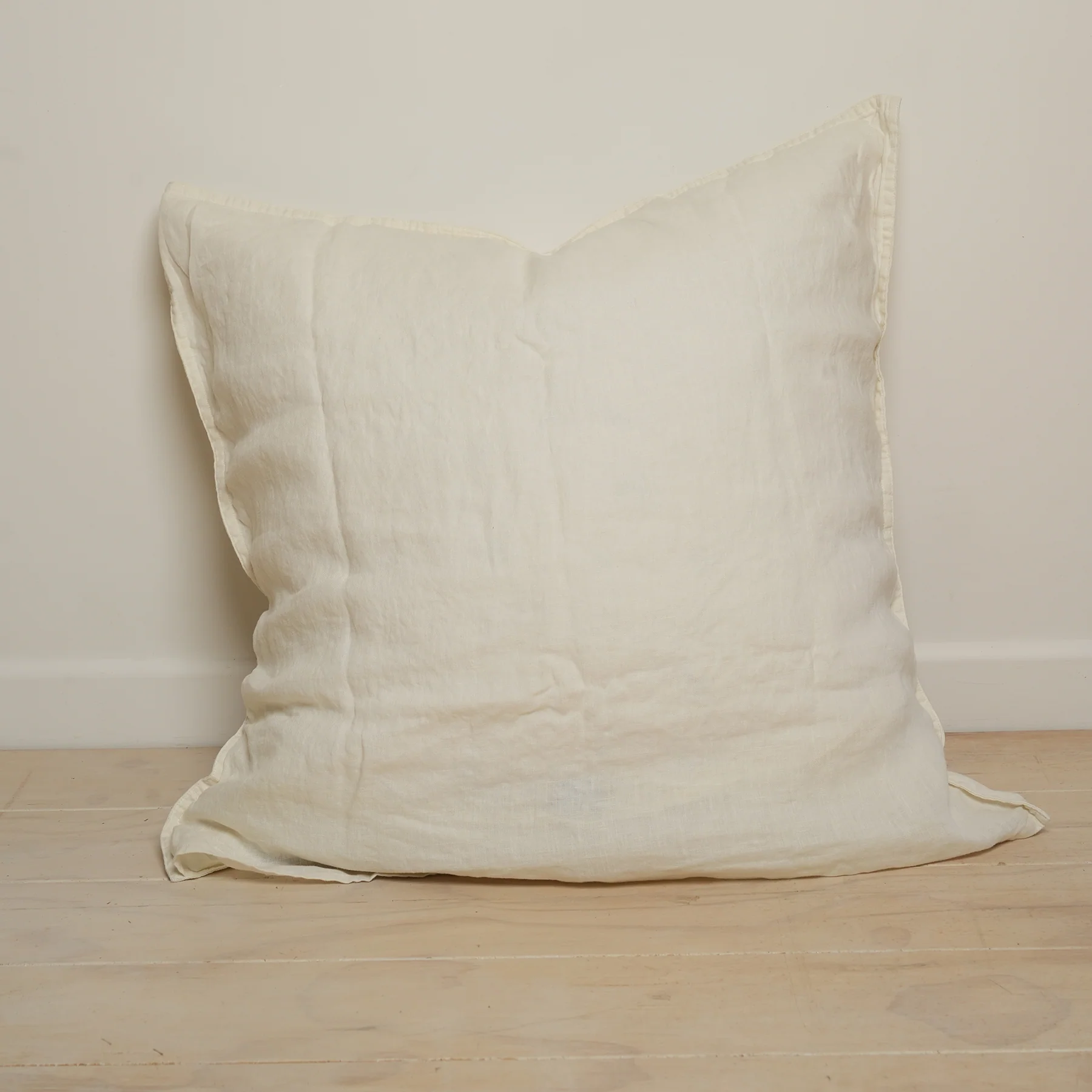 100% French Linen Euro pillowcase- Milk