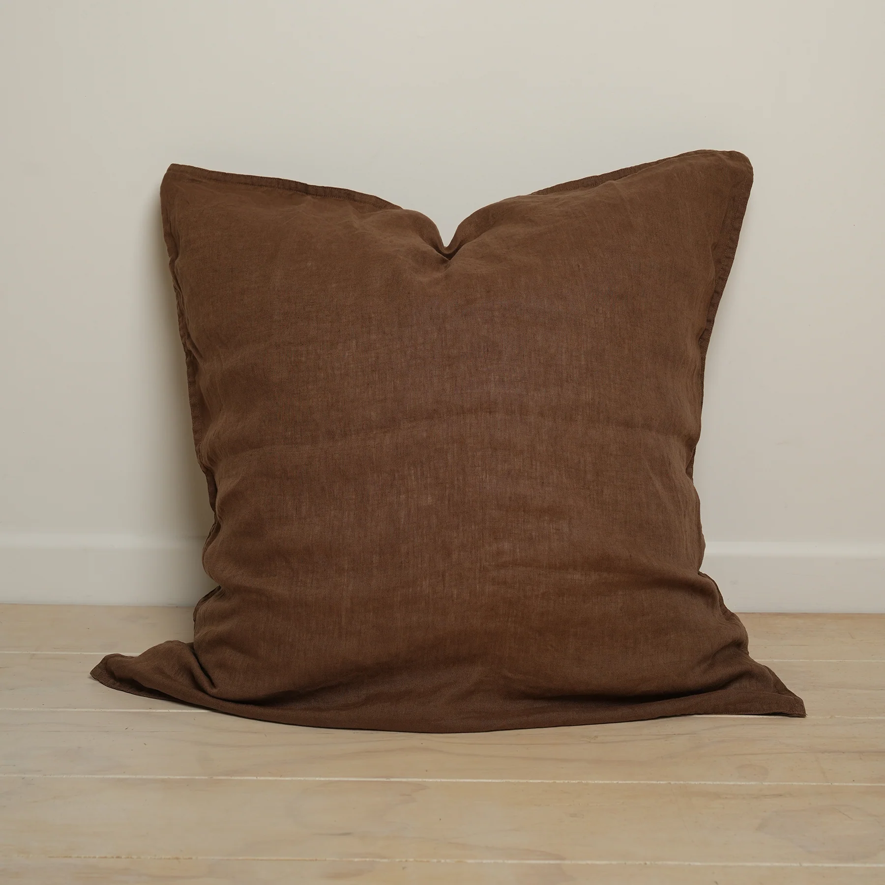 100% French Linen Euro pillowcase- Mocha