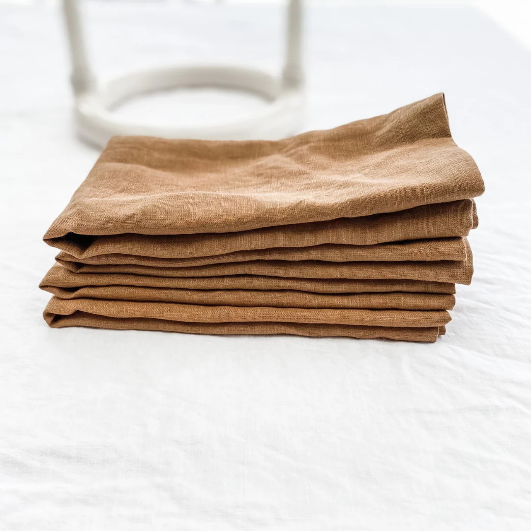 100% French Flax Linen Napkin- Set of 4 Ginger - Image 3