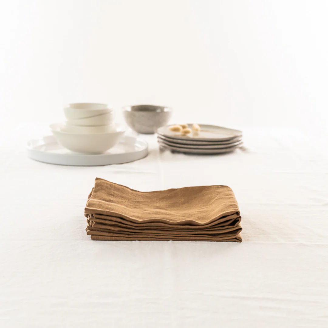 100% French Flax Linen Napkin- Set of 4 Ginger - Image 8