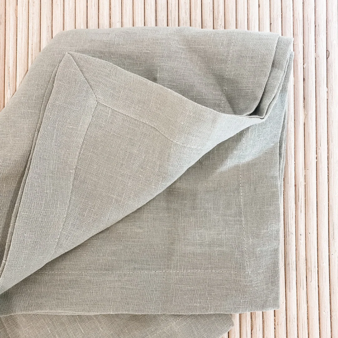 100% French Flax Linen Napkin- Set of 4 Sage - Image 7