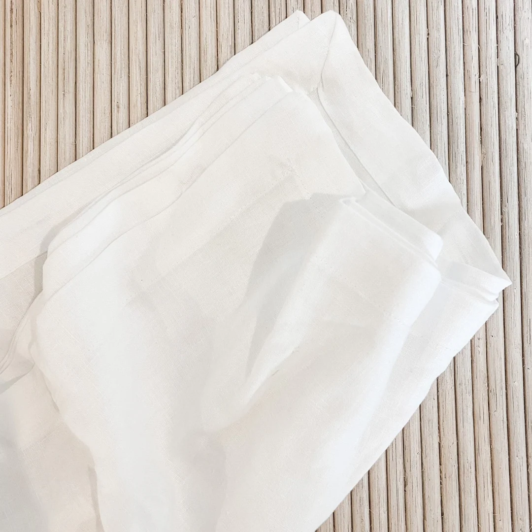 100% French Flax Linen Napkin- Set of 4 White - Image 6