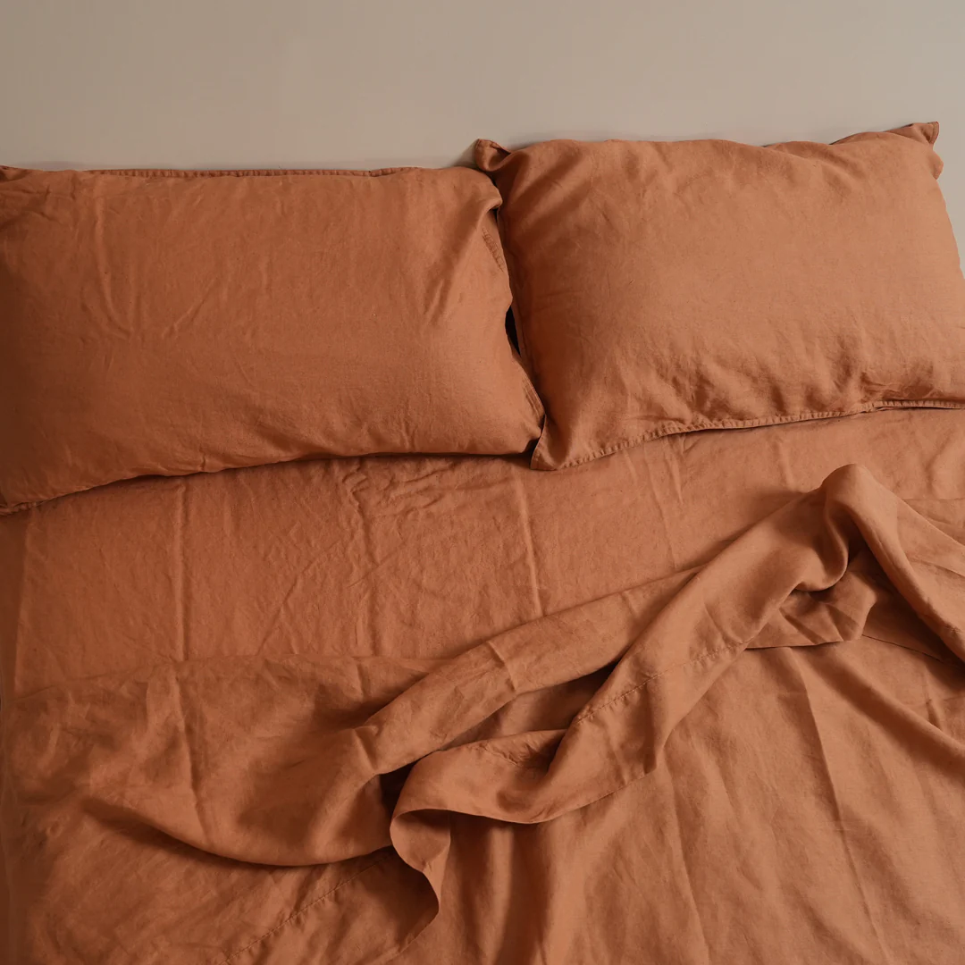 100% French Linen Pillowcase Pair- Hazelnut - Image 2