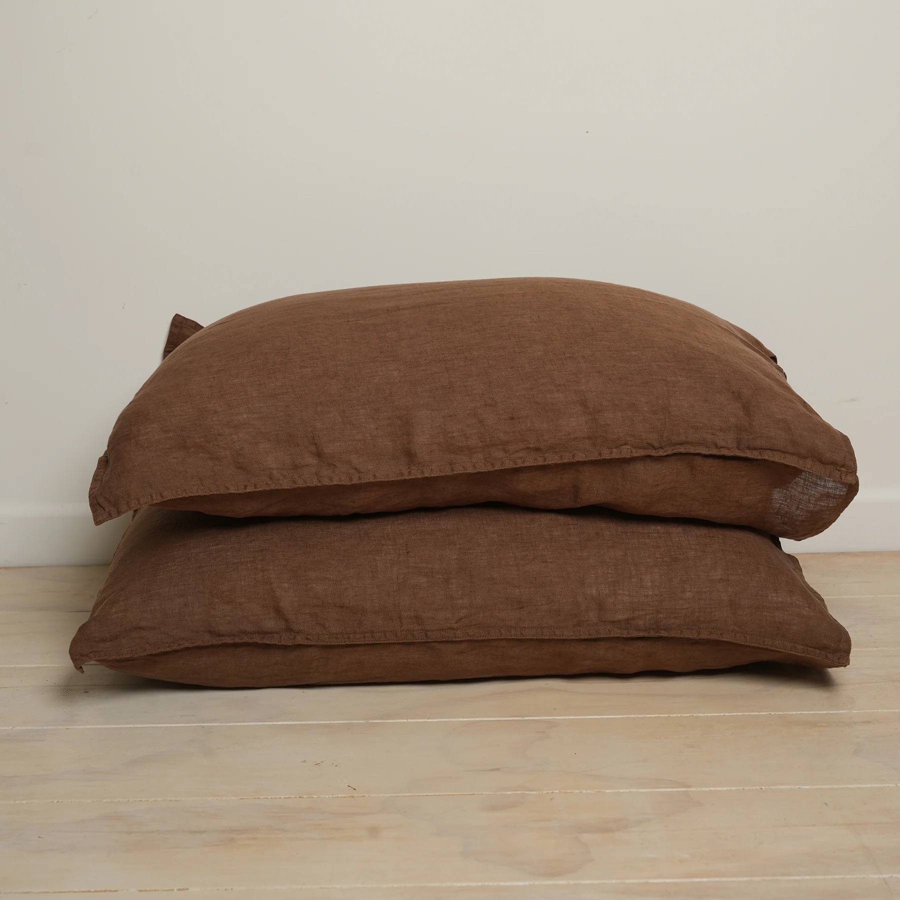 100% French Linen Pillowcase Pair- Mocha