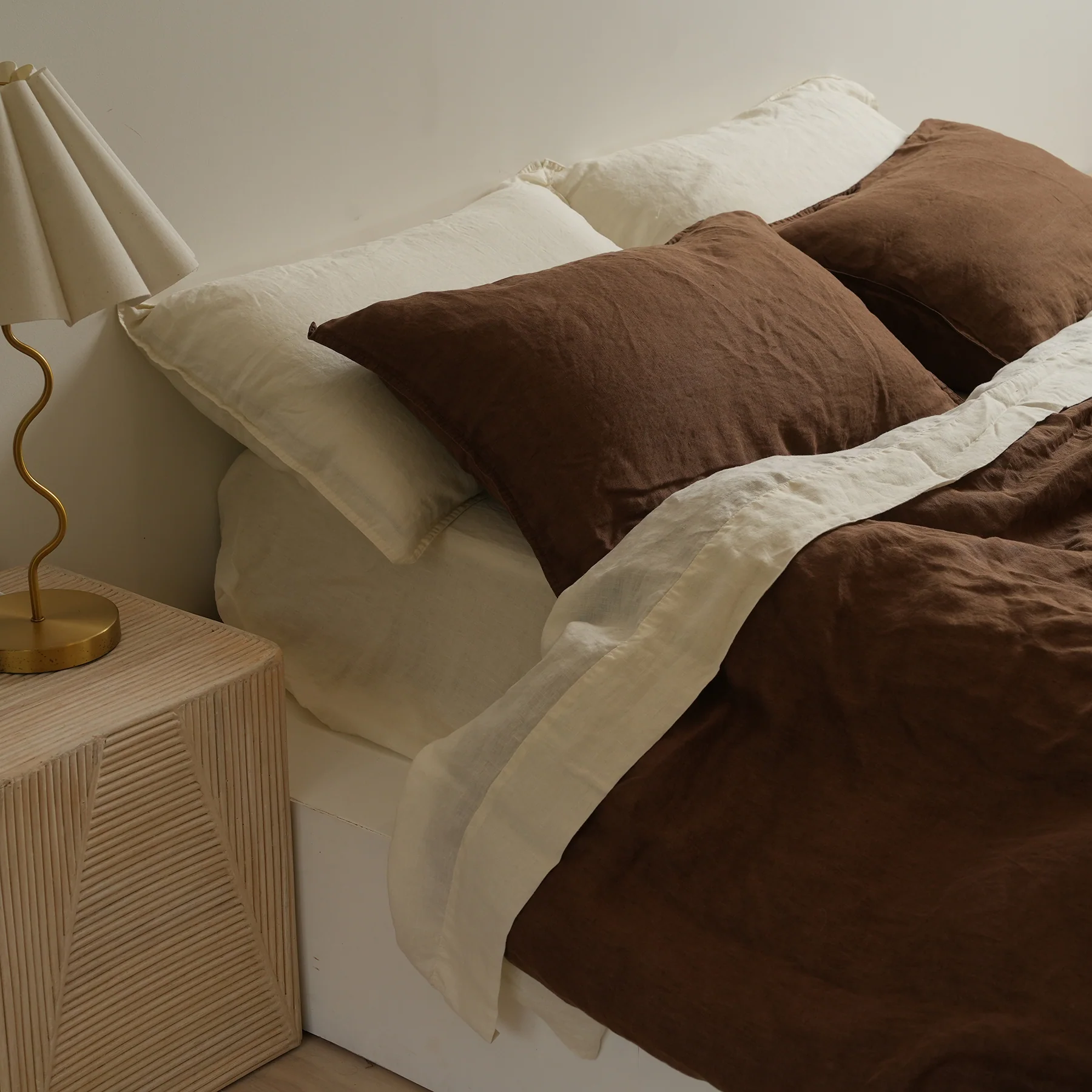 100% French Linen Pillowcase Pair- Mocha - Image 2
