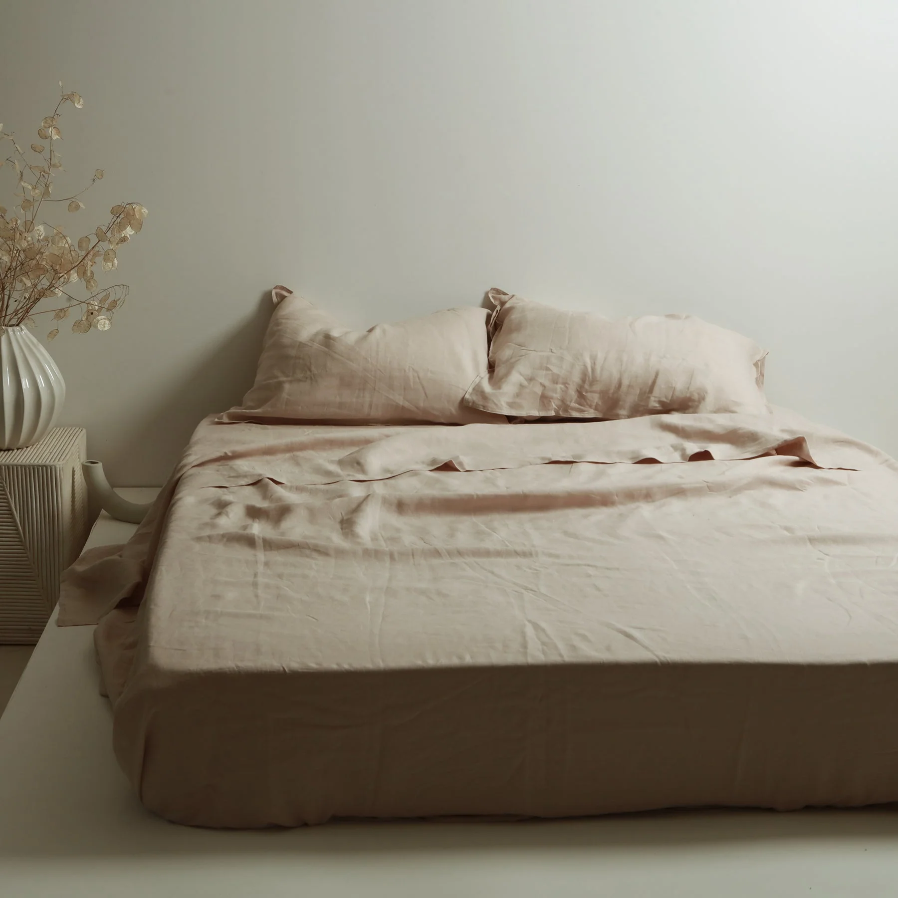 100% French Flax Linen Sheet Set- Latte - Image 3