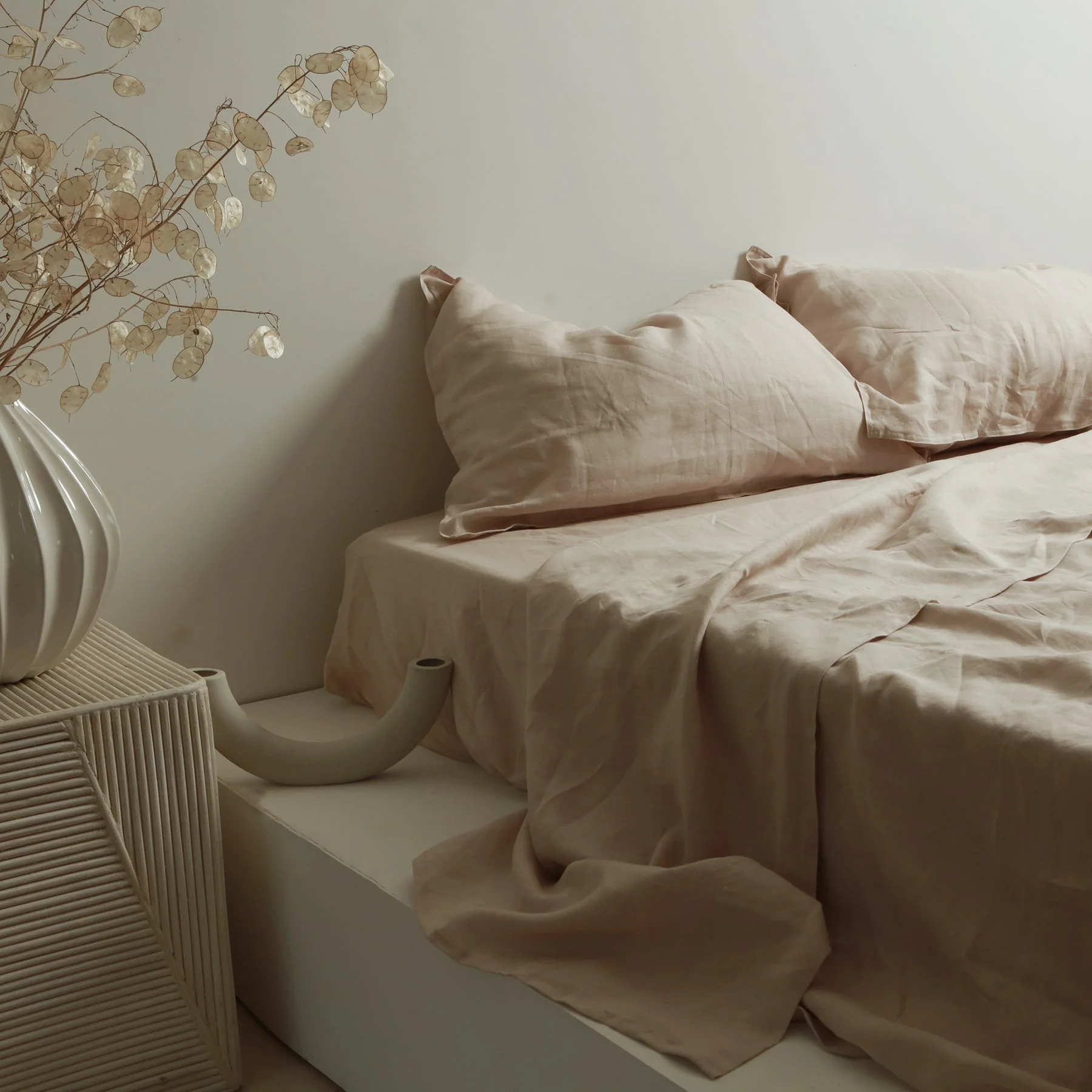 100% French Flax Linen Sheet Set- Latte - Image 4