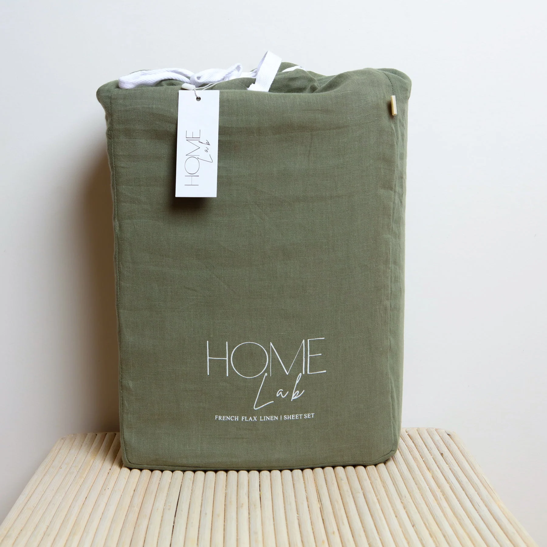 100% French Flax Linen Sheet Set- Lichen - Image 4