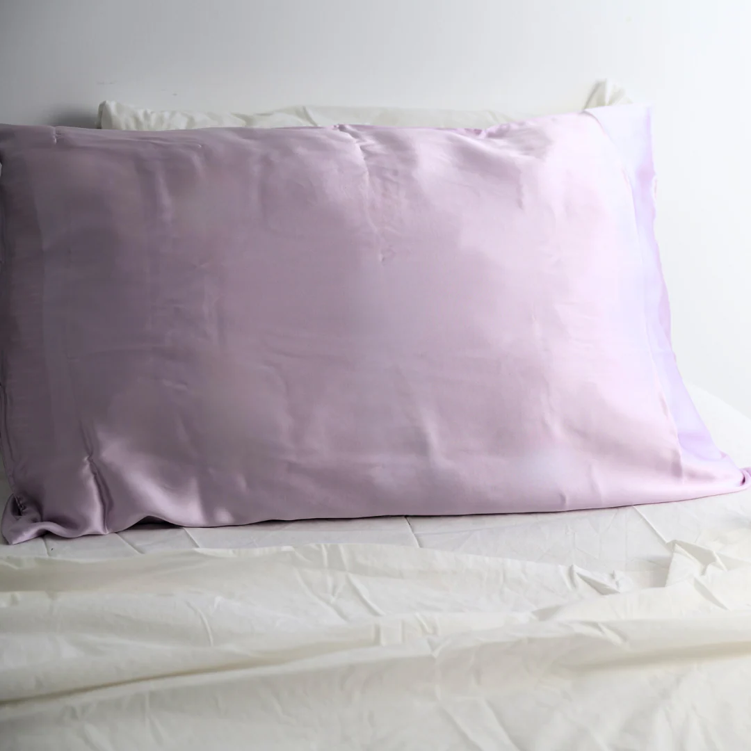100% Pure Silk Pillowcase - Light Lilac - Image 2
