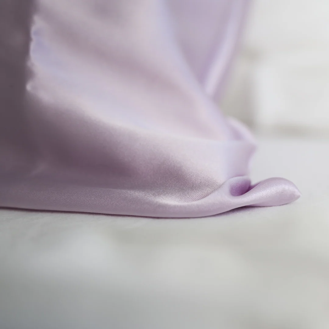 100% Pure Silk Pillowcase - Light Lilac - Image 3