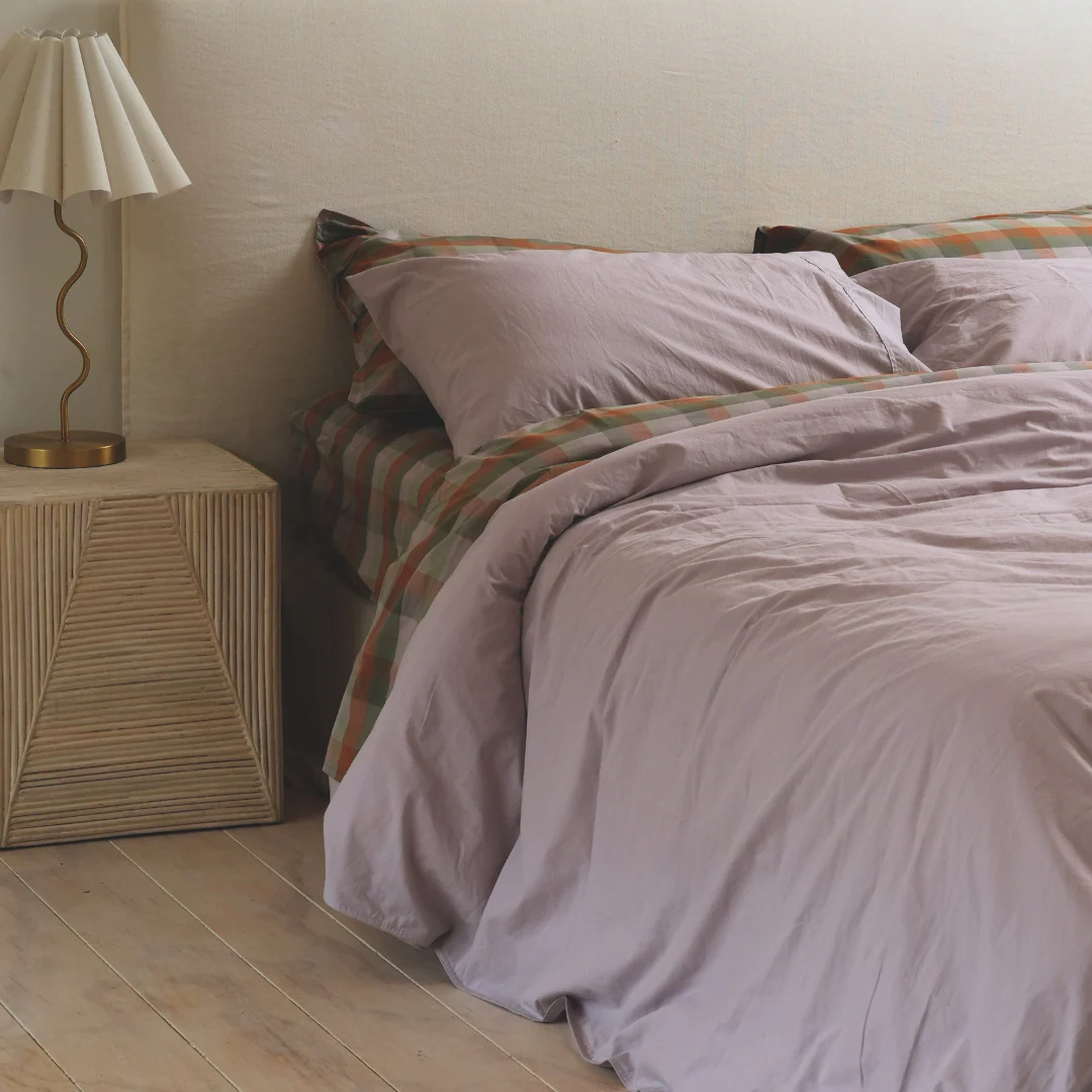 100% Stonewashed Cotton Duvet Set- Lavender - Image 3