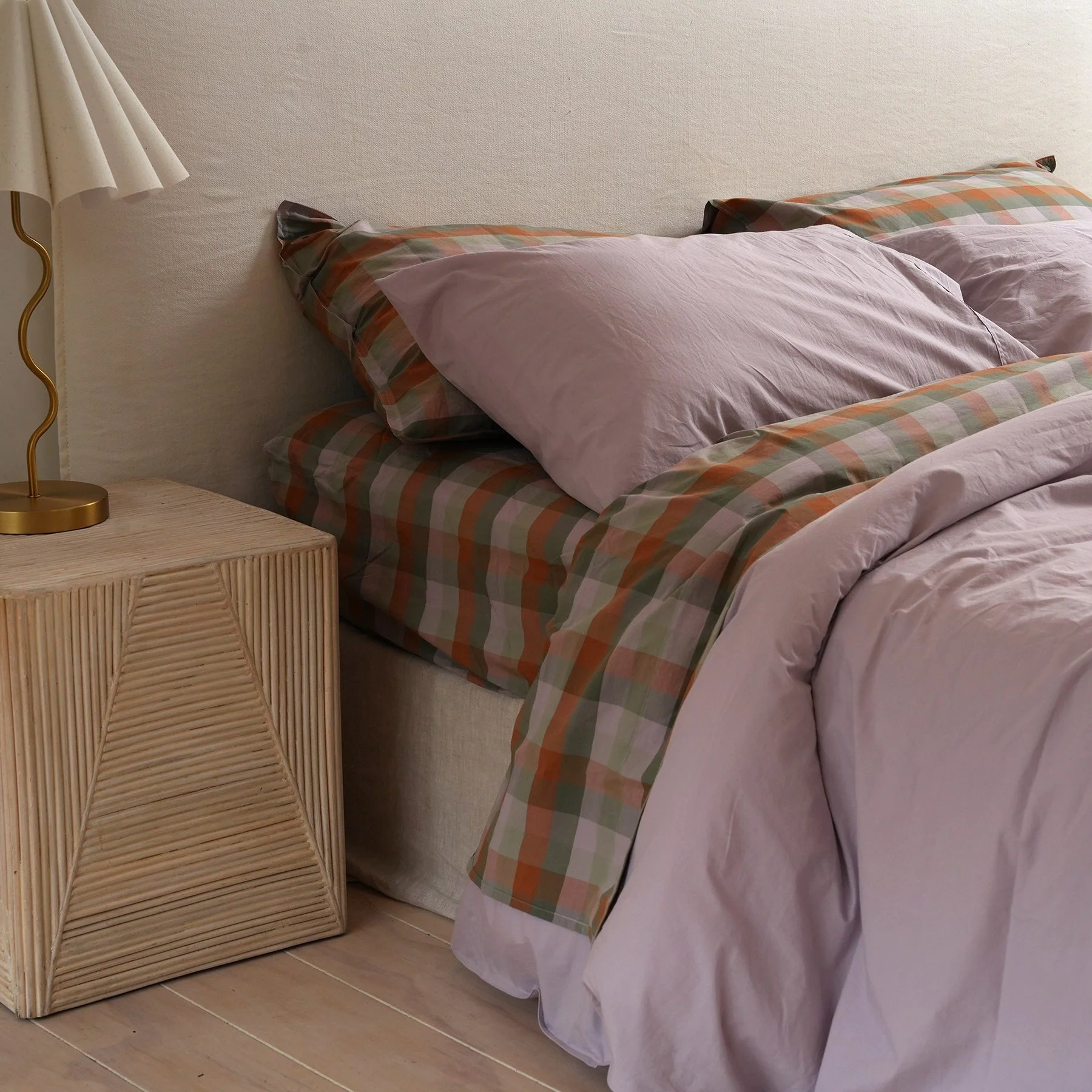 100% Stonewashed Cotton Duvet Set- Lavender - Image 4