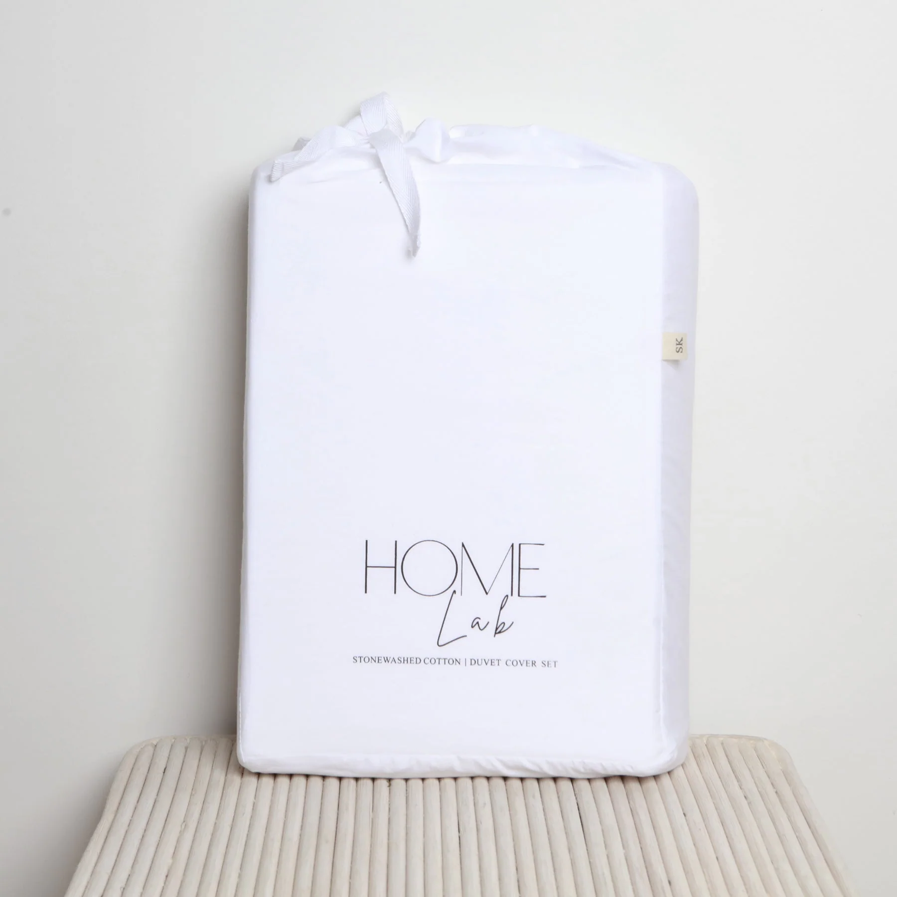 100% Stonewashed Cotton Duvet Set- White - Image 5