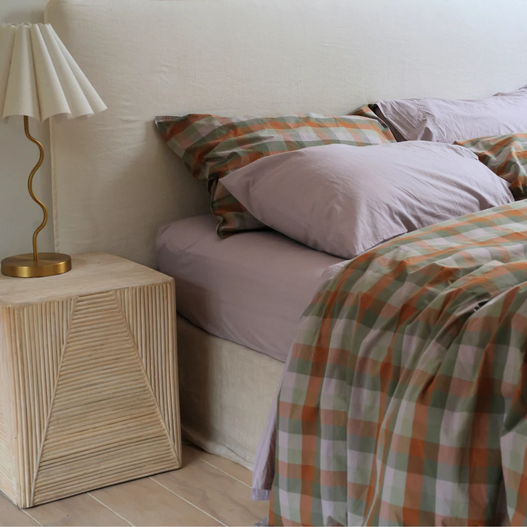 100% Stonewashed Cotton Sheet Set- Lavender - Image 3
