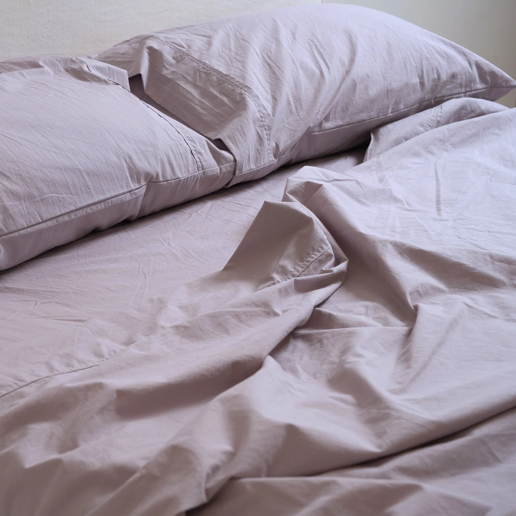 100% Stonewashed Cotton Sheet Set- Lavender - Image 4