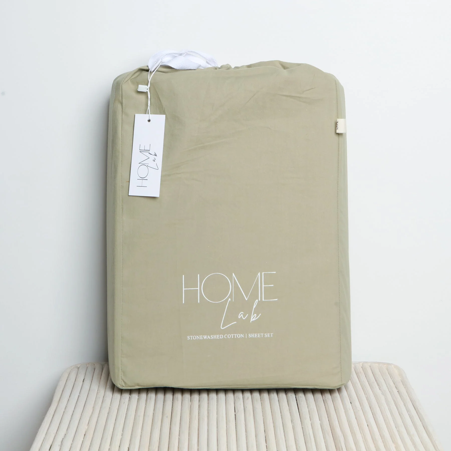 100% Stonewashed Cotton Sheet Set- Light Khaki - Image 4