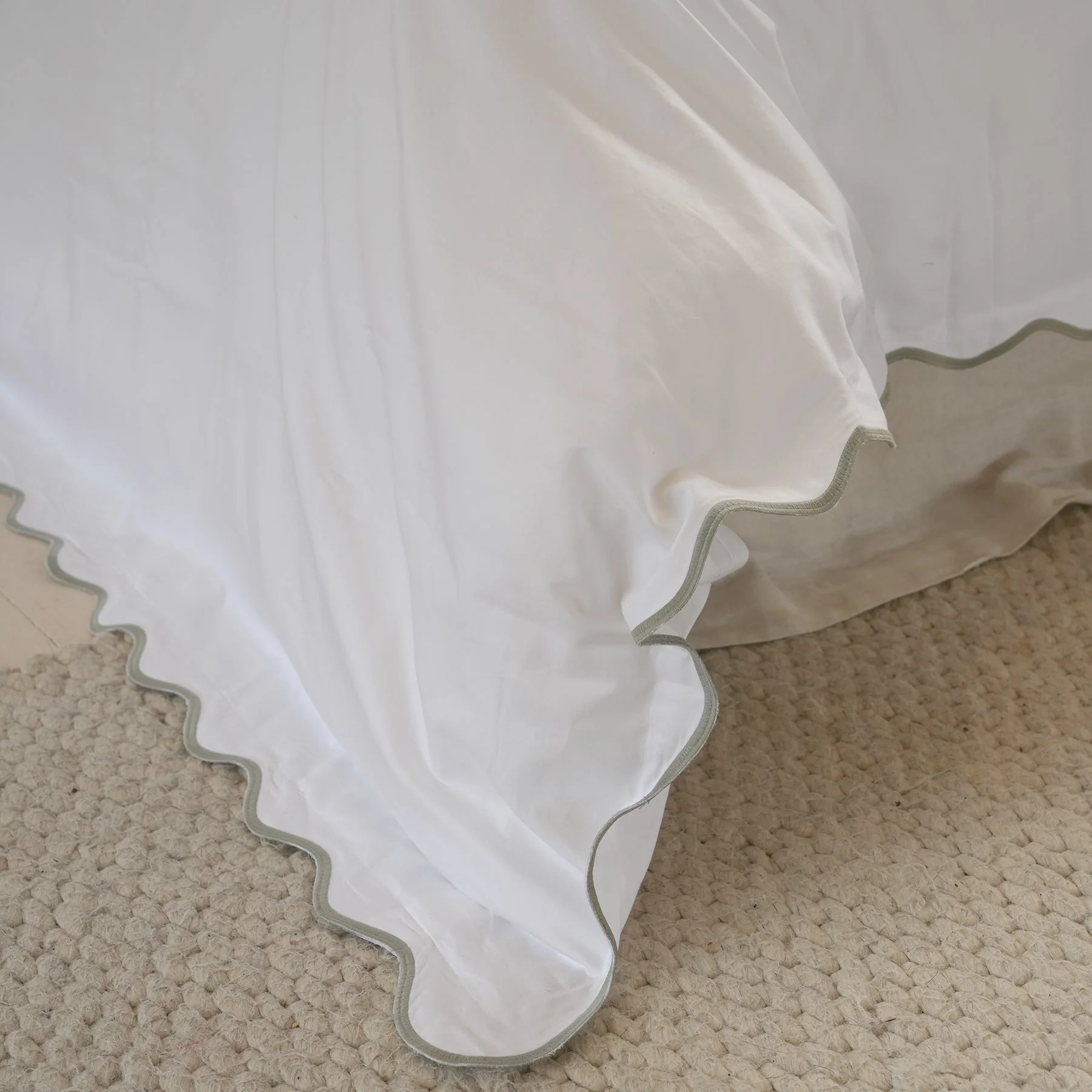 Celine Duvet Set- White/Sage - Image 6