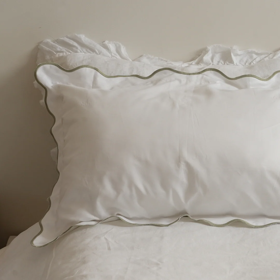 Celine Pillowcase Pair- Sage