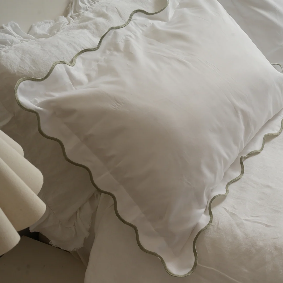Celine Pillowcase Pair- Sage - Image 2