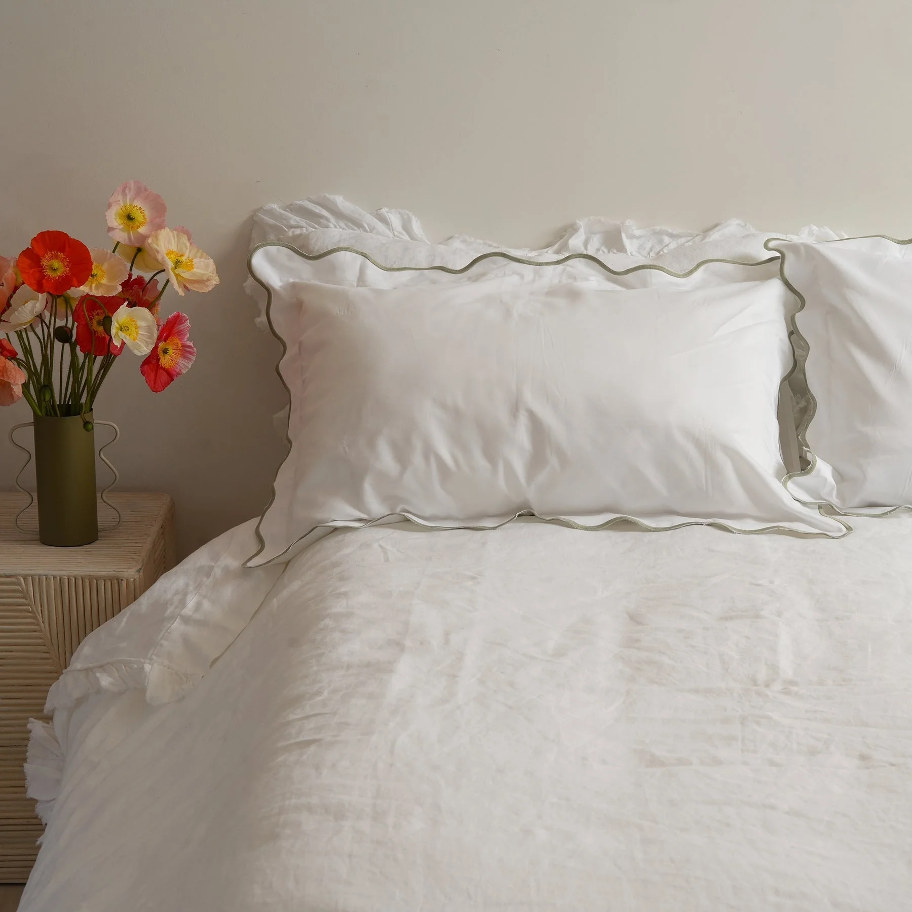 Celine Pillowcase Pair- Sage - Image 3