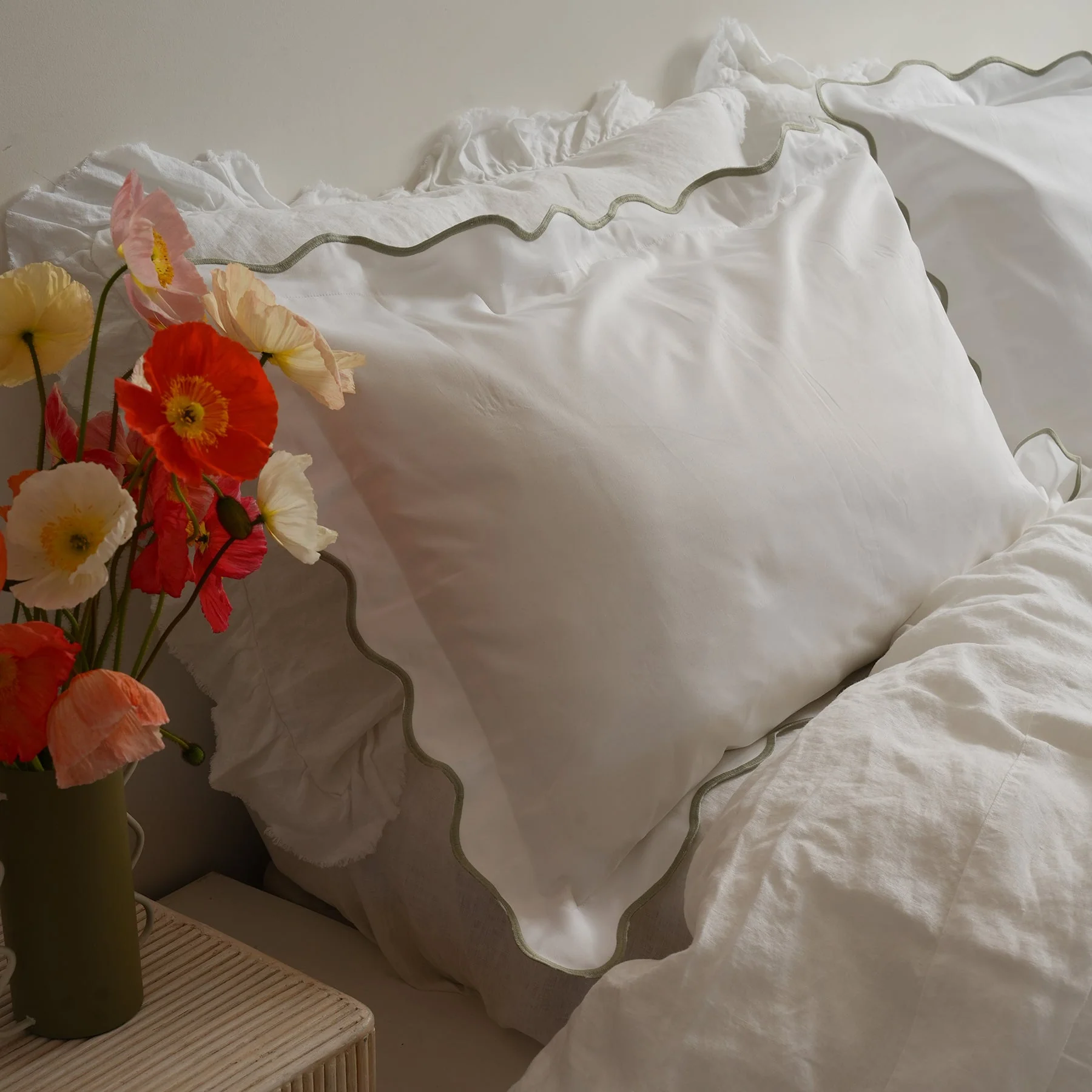 Celine Pillowcase Pair- Sage - Image 5