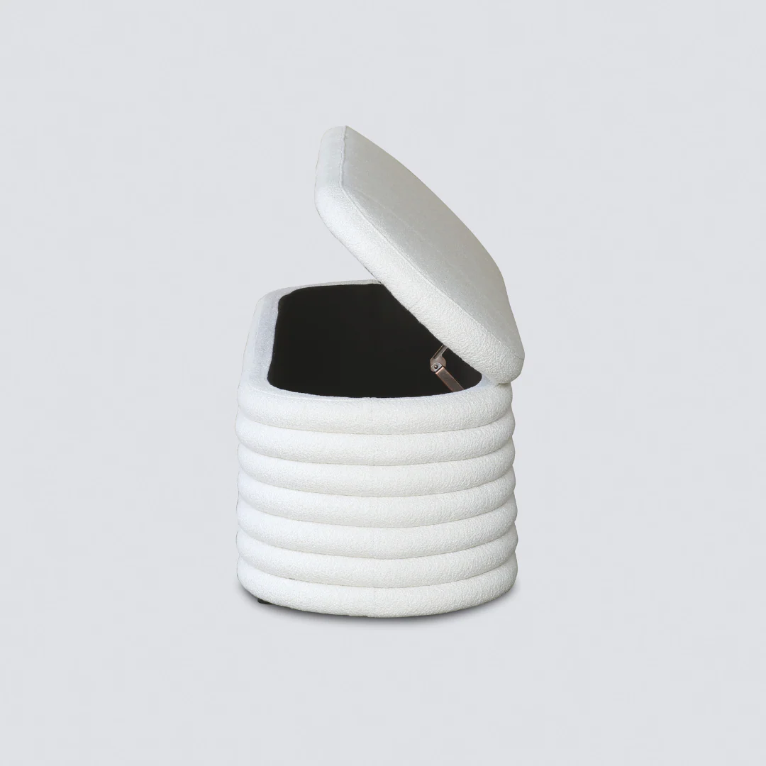 Channelled Boucle Storage Bench - Image 4