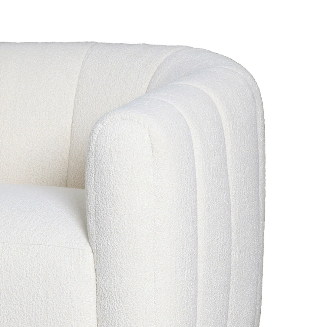Channelled Boucle Swivel Armchair - Image 3