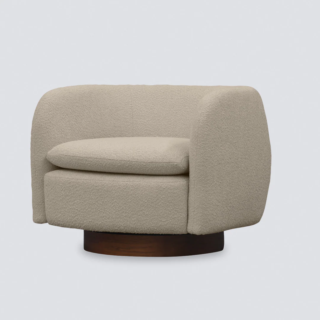 Charlie Swivel Chair- Beige Boucle - Image 2