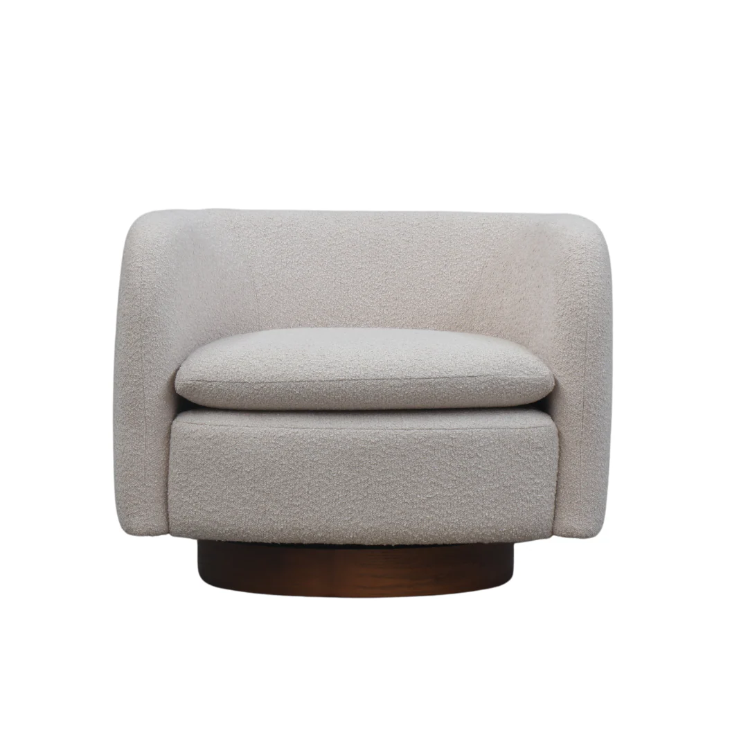 Charlie Swivel Chair- Beige Boucle - Image 3