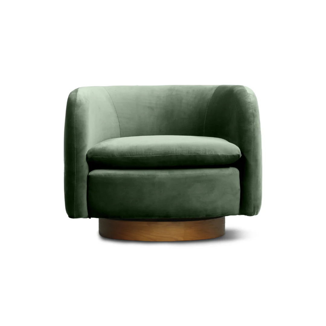 Charlie Swivel Chair- Olive Velvet - Image 2