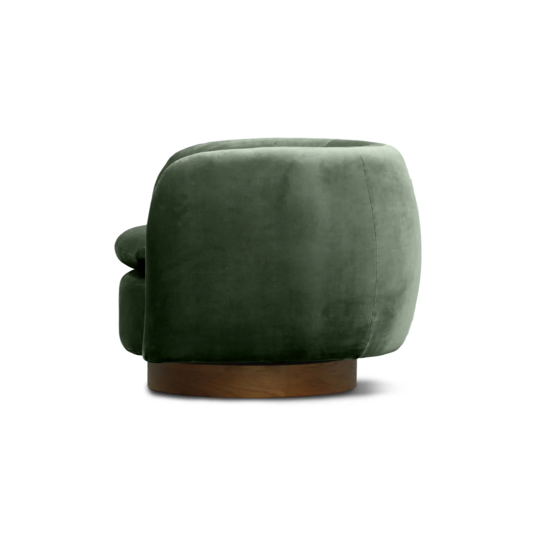 Charlie Swivel Chair- Olive Velvet - Image 3