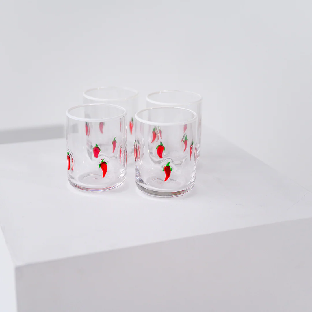 Chili Icon Glass- Set of 4