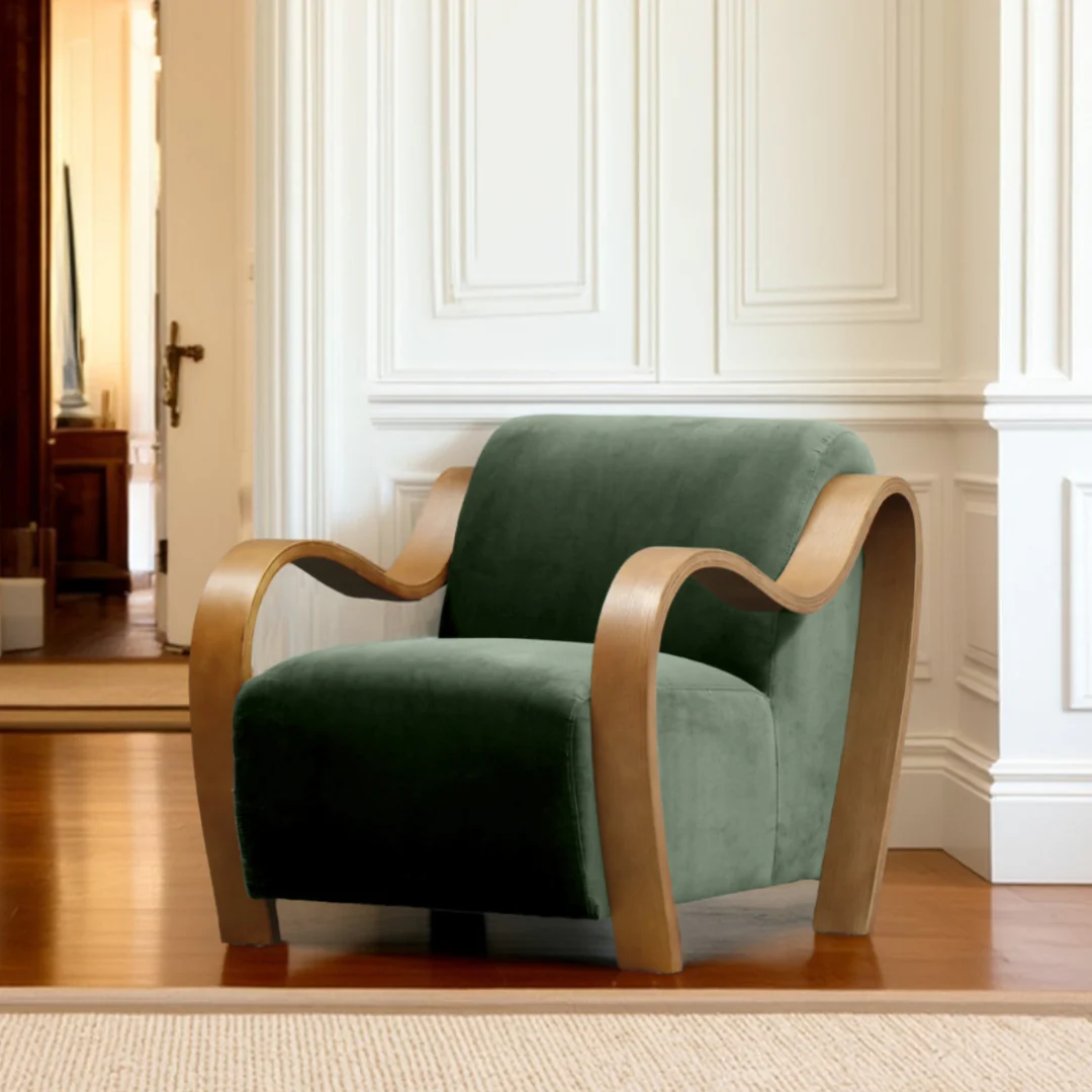 Clara Accent Chair Olive Velvet - Image 3